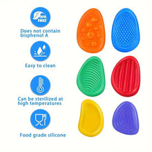 Load image into Gallery viewer, Pack of 6 Silicone Tactile Worry Stones (chewable)