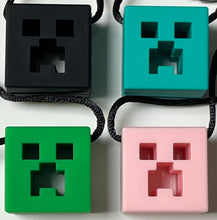 Load image into Gallery viewer, Silicone Pixel Head Chew Necklace - Cube