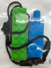 Load image into Gallery viewer, Adjustable Brick Necklace and Pencil Topper Chew Set