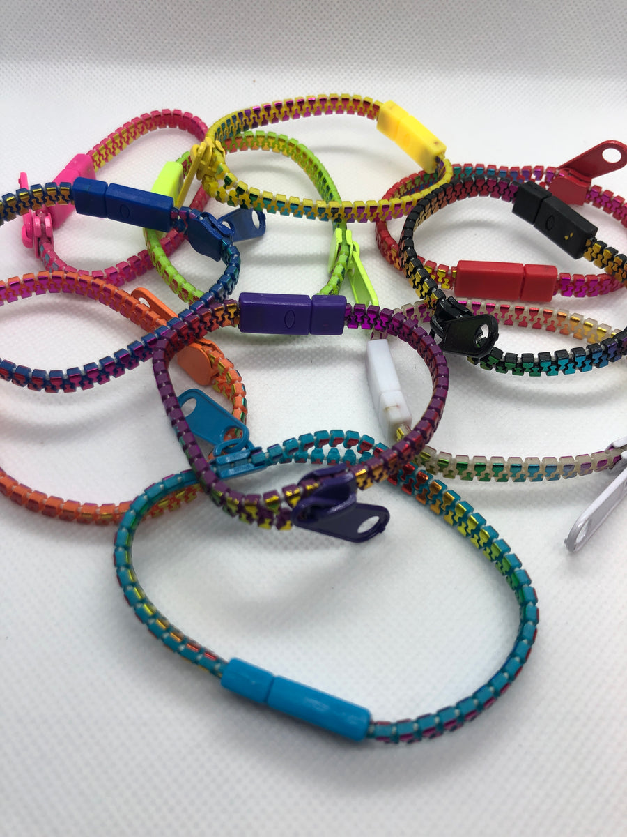 Zipper Fidget Bracelet Metallic Shelley's Sensory Shop