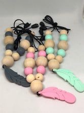 Load image into Gallery viewer, Silicone and Wood Chew / Teething Necklace