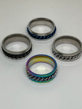 Load image into Gallery viewer, Anxiety Fidget Spinner Ring - Chain