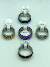 Load image into Gallery viewer, Anxiety Fidget Spinner Ring - Chain