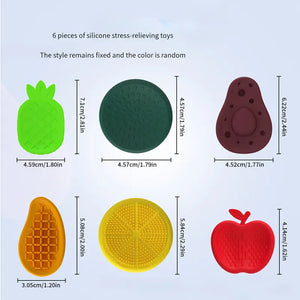 Pack of 6 Silicone Tactile Worry Stones (chewable)