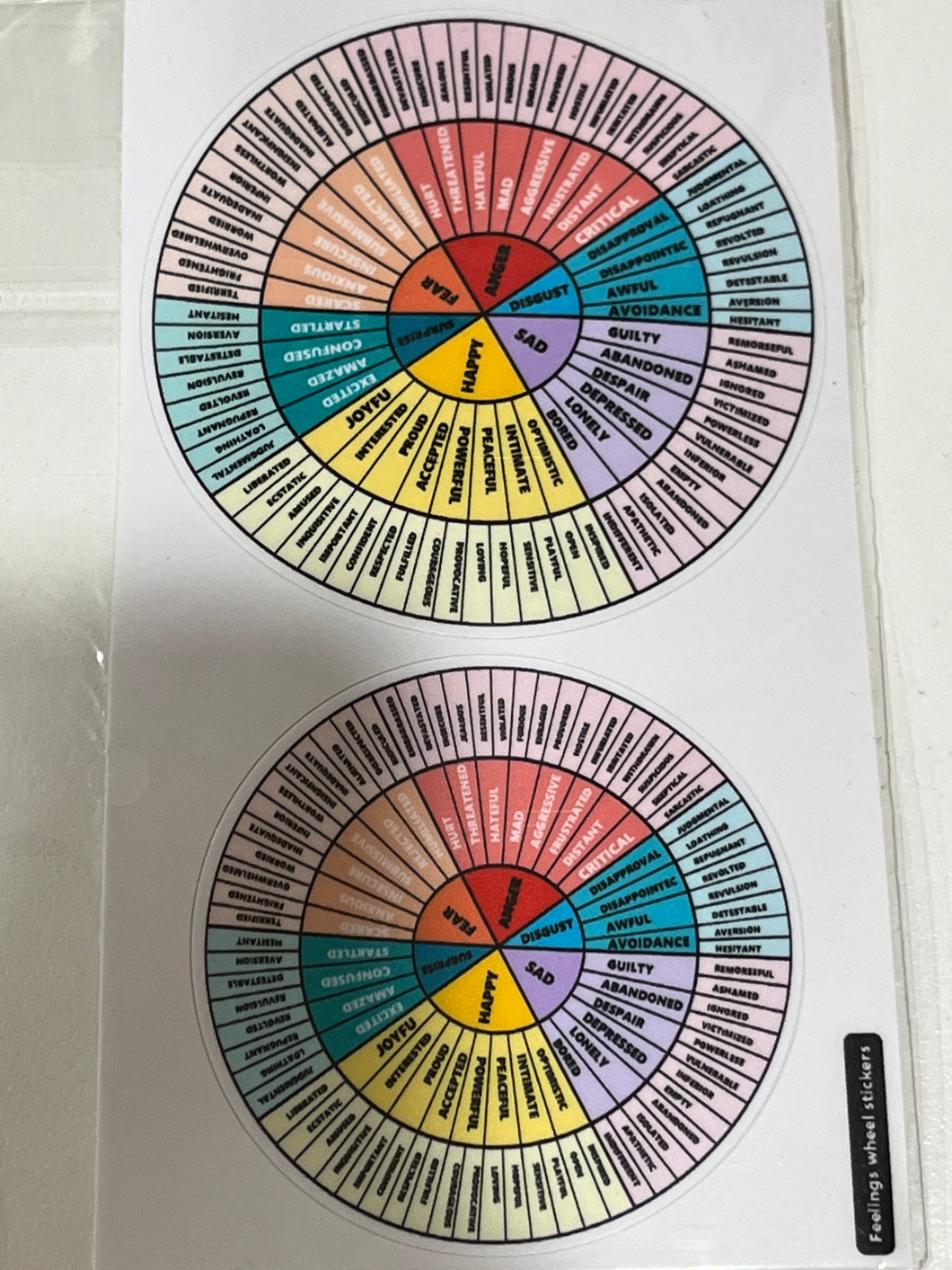 Feelings/Emotions Wheel Stickers - 2 Pack