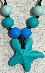 Silicone Starfish & Beads Chew Necklace