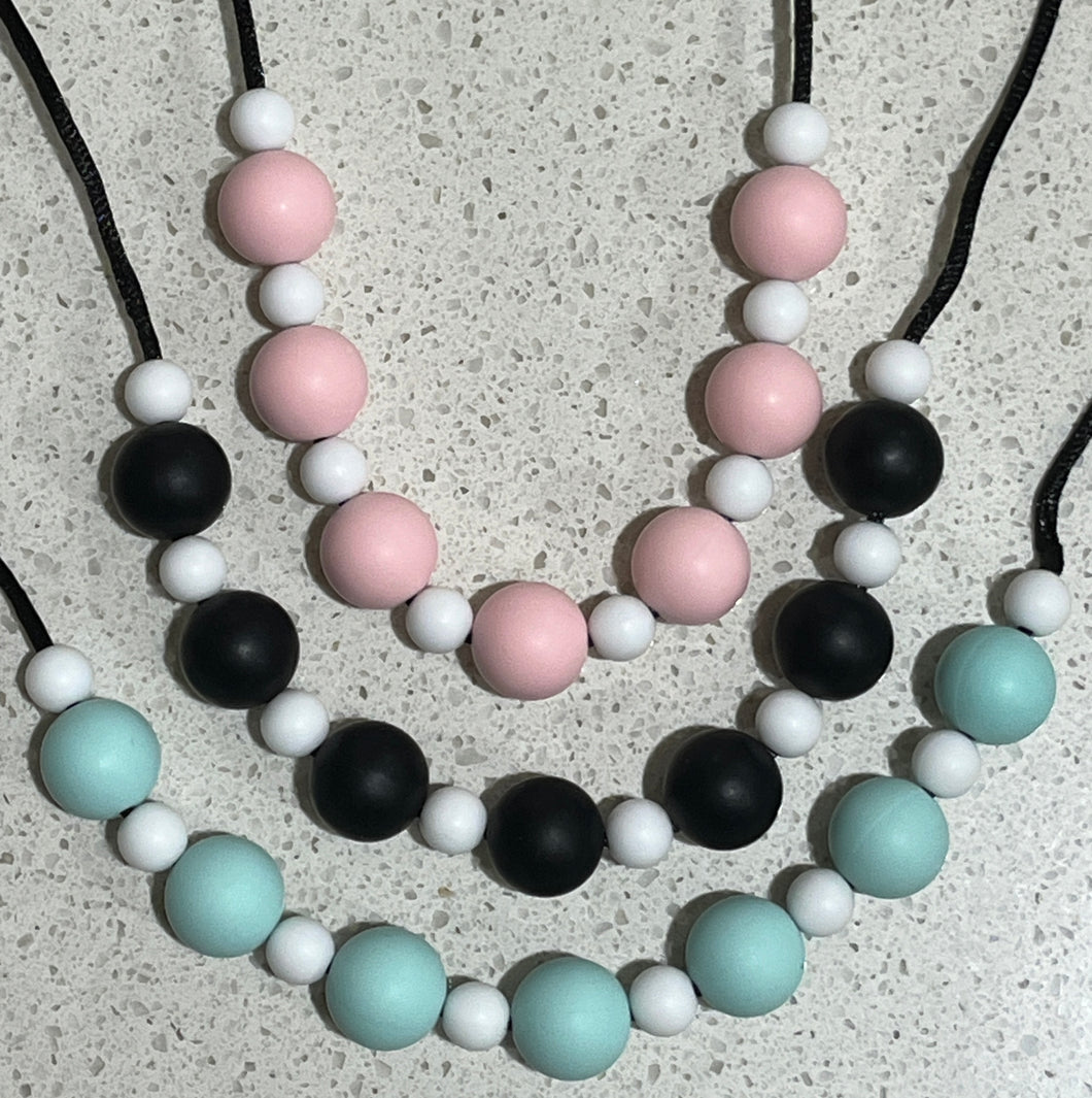 Silicone Round Beaded Chew Necklace