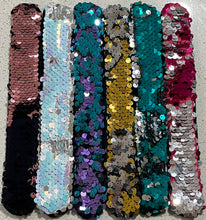 Load image into Gallery viewer, Reversible Sequin Tactile Slap Bands
