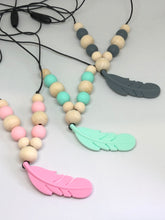 Load image into Gallery viewer, Silicone and Wood Chew / Teething Necklace
