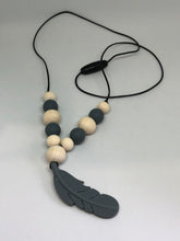 Load image into Gallery viewer, Silicone and Wood Chew / Teething Necklace
