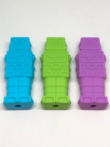 Silicone Robot Pencil Topper Chew