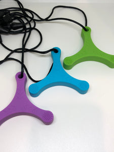 Adjustable Silicone Tri-Pendant Chew Necklace