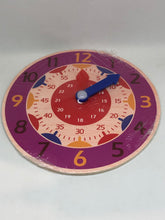 Load image into Gallery viewer, Wooden Time Teaching Clock
