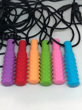 Load image into Gallery viewer, Adjustable Silicone Tactile Baton Chew Necklace
