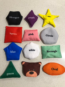 Set of 12 Montessori Bean Bag Shapes